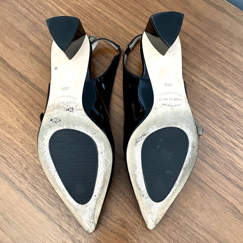Anyi Lu ‘Gigi’ Patent Mary Jane Slingback Pump Black - Picture 7 of 8